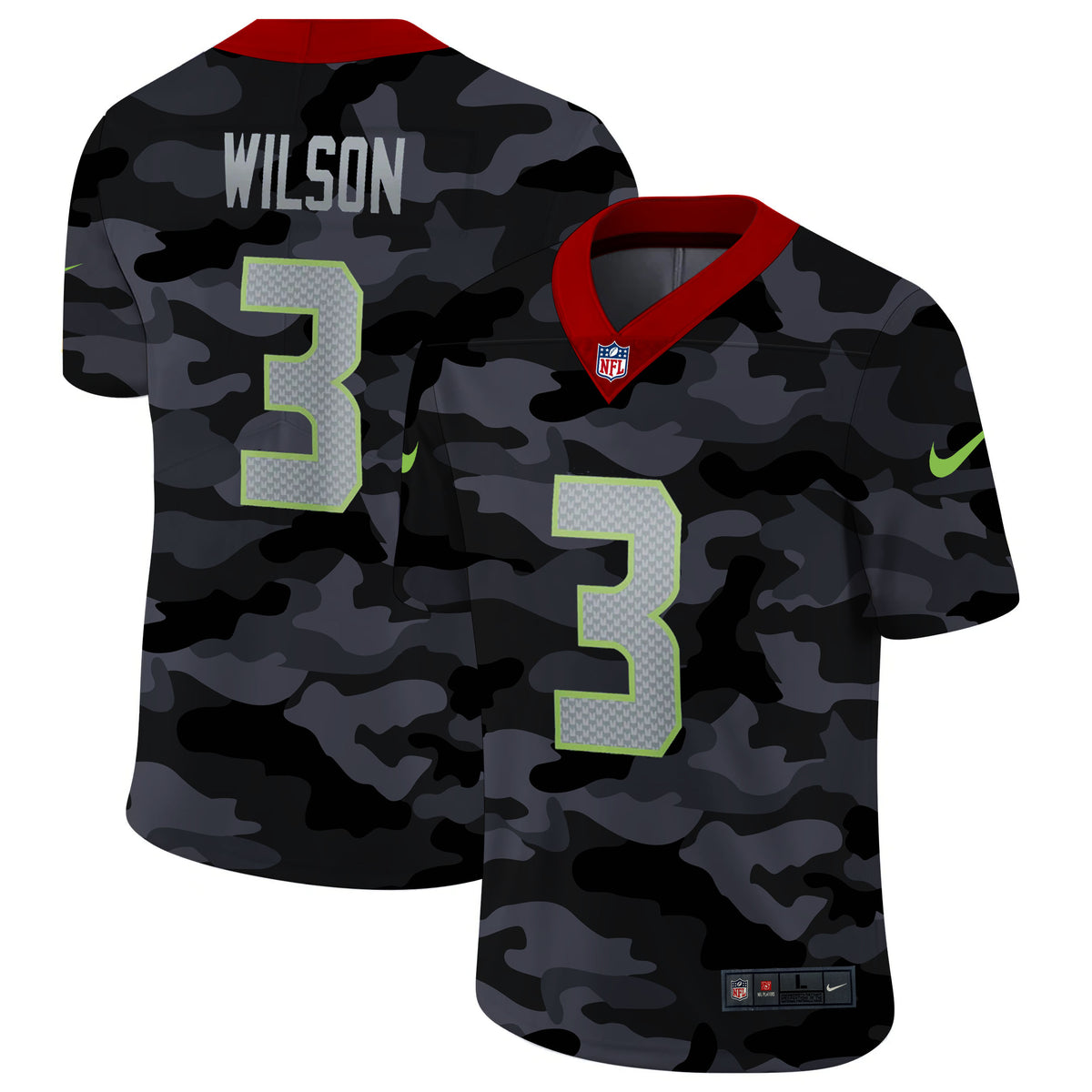 Mens Seattle Seahawks #3 Russell Wilson 2020 Camo Limited Stitched Jersey