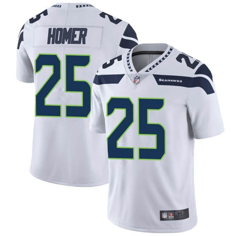 Mens Seattle Seahawks #25 Travis Homer White Vapor Untouchable Limited Stitched Jersey