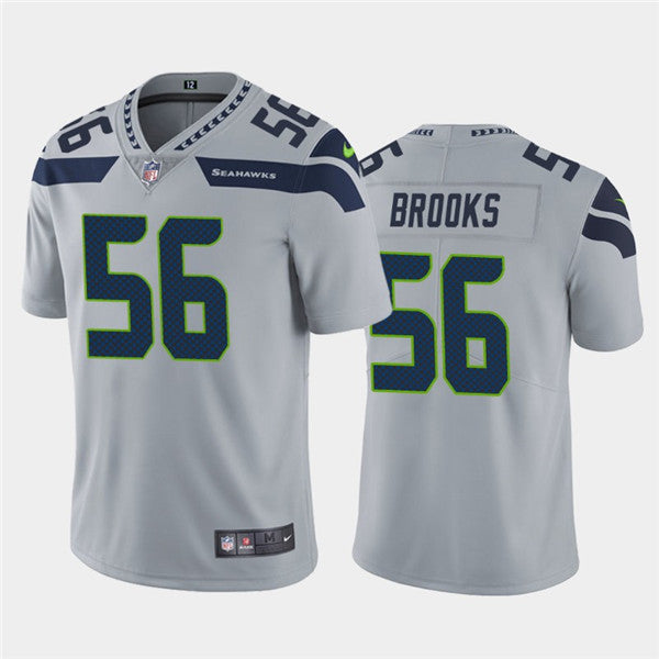 Mens Seattle Seahawks #56 Jordyn Brooks Grey Vapor Untouchable Limited Stitched Jersey