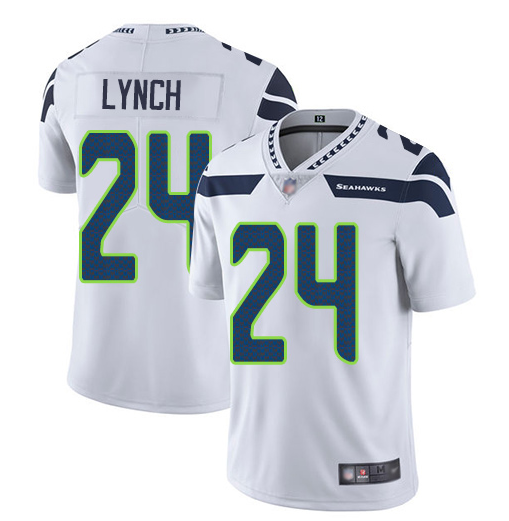 Mens Seattle Seahawks #24 Marshawn Lynch White Vapor Untouchable Limited Stitched NFL Jersey