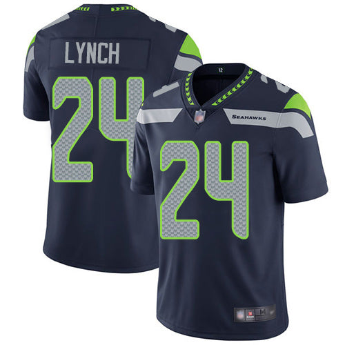 Mens Seattle Seahawks #24 Marshawn Lynch Navy Blue Vapor Untouchable Limited Stitched NFL Jersey