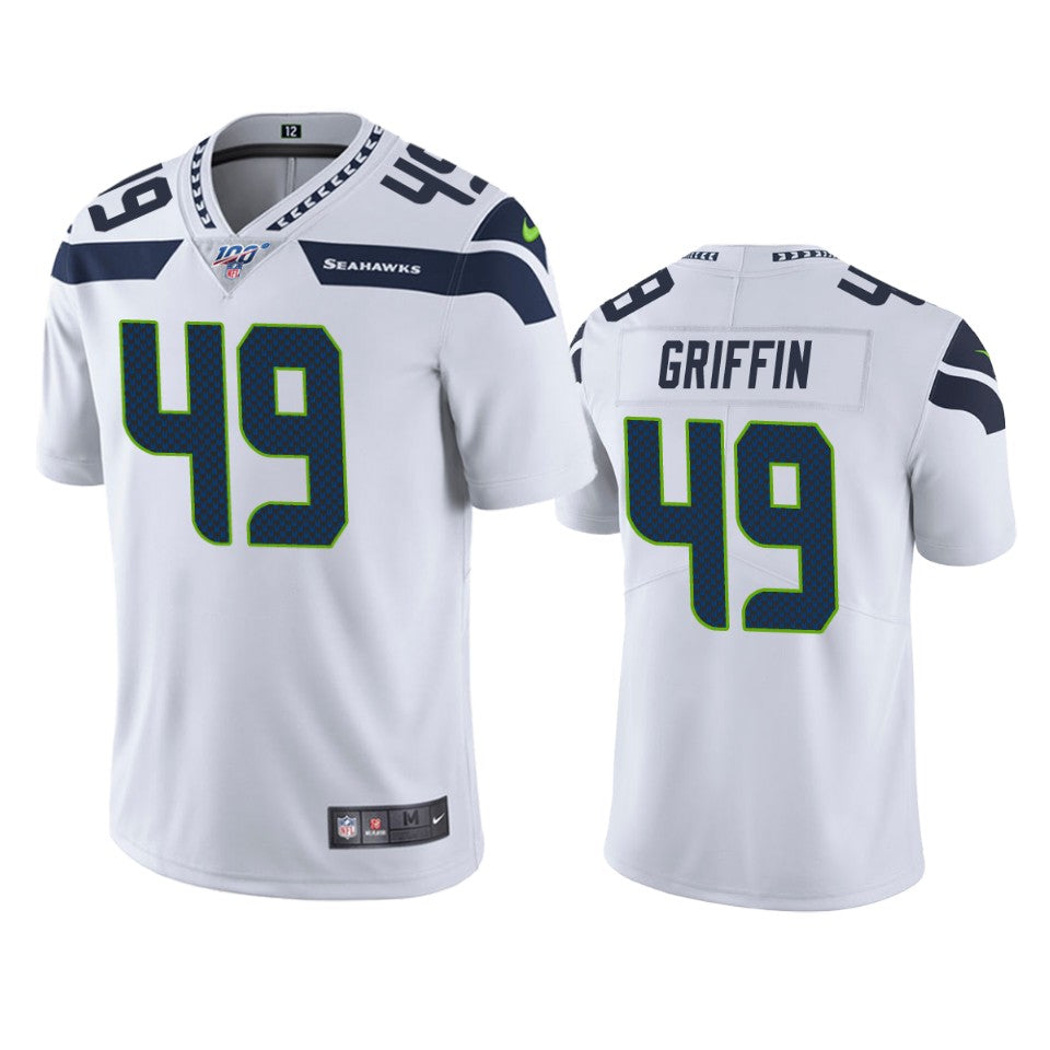 Mens Seattle Seahawks #49 Shaquem Griffin White 2019 100th Season Vapor Untouchable Limited Stitched NFL Jersey