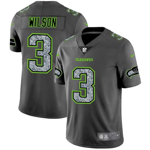 Mens Seattle Seahawks #3 Russell Wilson 2019 Gray Fashion Static Limited Stitched NFL Jersey