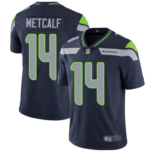 Mens Seattle Seahawks #14 DK Metcalf Navy Vapor Untouchable Limited Stitched NFL Jersey