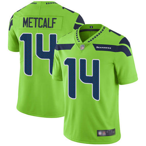 Mens Seattle Seahawks #14 DK Metcalf Green Vapor Untouchable Limited Stitched NFL Jersey