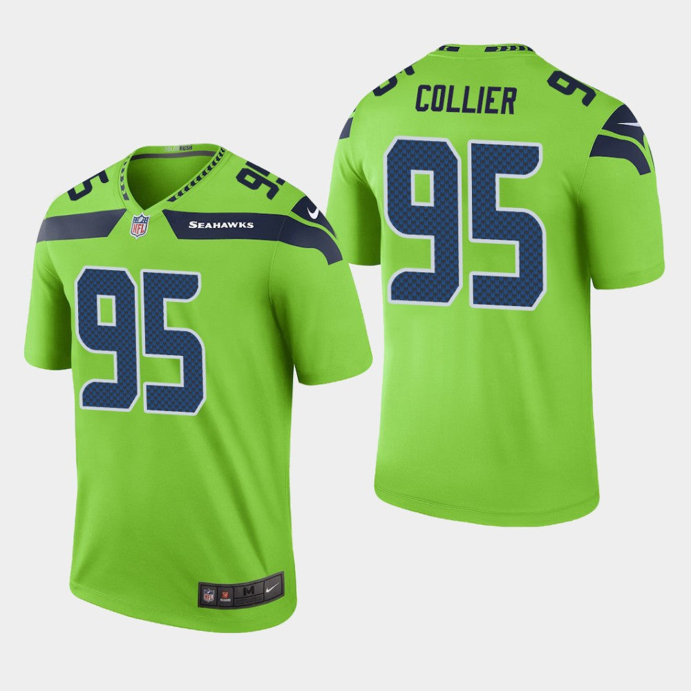 Mens NFC Seattle Seahawks #95 LJ Collier Green NFL Game Jersey