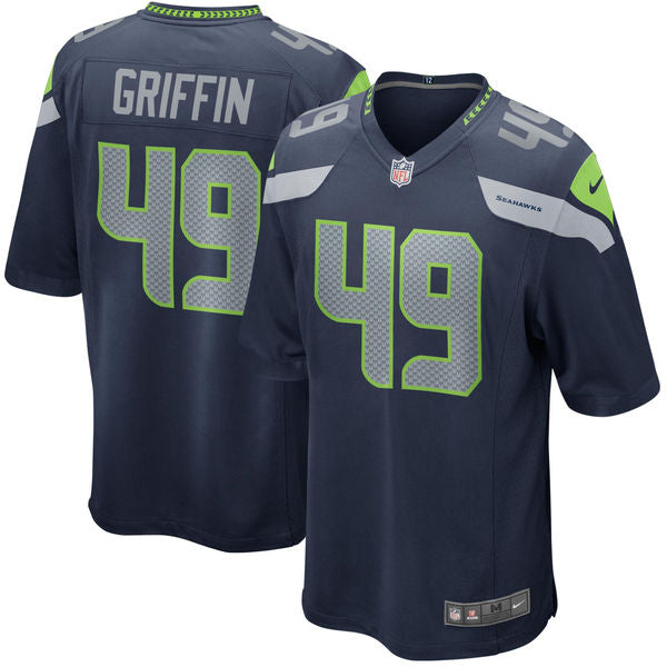 Mens Seattle Seahawks #49 Shaquem Griffin Navy 2018 NFL Draft Pick Game Jersey