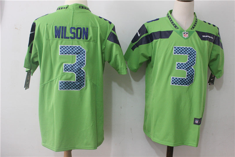 Mens Nike Seattle Seahawks #3 Russell Wilson Green Stitched NFL Vapor Untouchable Limited Jersey