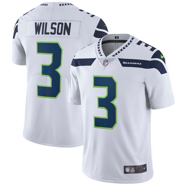 Mens Seattle Seahawks #3 Russell Wilson Nike White Vapor Untouchable Limited Stitched NFL Jersey