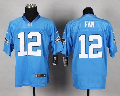 Nike Seahawks #12 Fan Light Blue Mens Stitched NFL Elite Jersey
