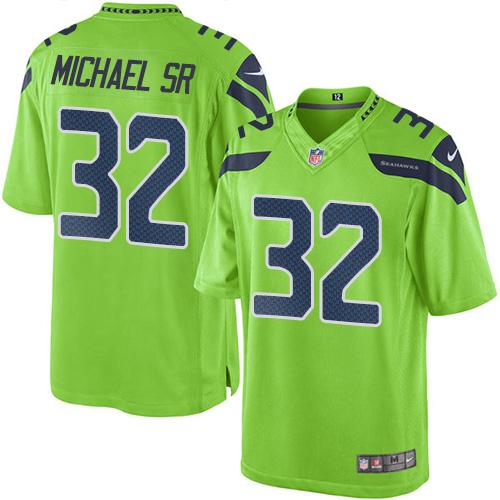 Nike Seahawks #32 Christine Michael SR Green Mens Stitched NFL Limited Rush Jersey