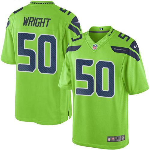 Nike Seahawks #50 KJ Wright Green Mens Stitched NFL Limited Rush Jersey