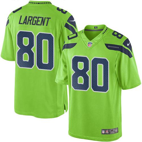 Nike Seahawks #80 Steve Largent Green Mens Stitched NFL Limited Rush Jersey