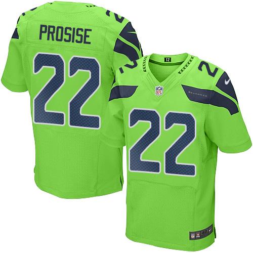 Nike Seahawks #22 C J Prosise Green Mens Stitched NFL Elite Rush Jersey