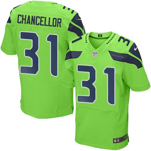 Nike Seahawks #31 Kam Chancellor Green Mens Stitched NFL Elite Rush Jersey