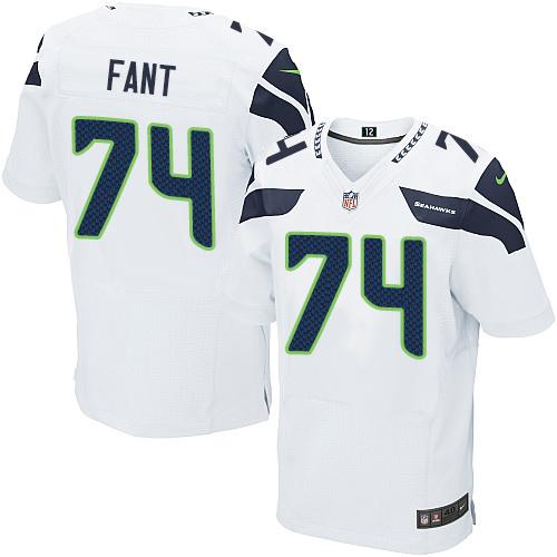 Nike Seahawks #74 George Fant White Mens Stitched NFL Elite Jersey