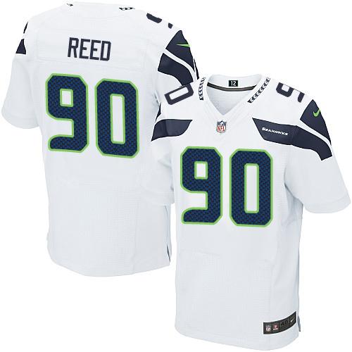 Nike Seahawks #90 Jarran Reed White Mens Stitched NFL Elite Jersey