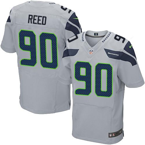 Nike Seahawks #90 Jarran Reed Grey Alternate Mens Stitched NFL Elite Jersey