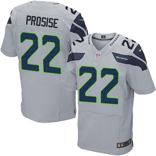 Nike Seahawks #22 C J Prosise Grey Alternate Mens Stitched NFL Elite Jersey