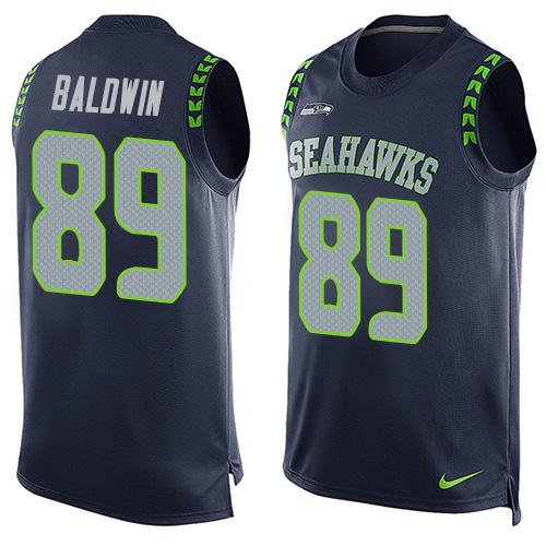 Nike Seahawks #89 Doug Baldwin Steel Blue Team Color Mens Stitched NFL Limited Tank Top Jersey