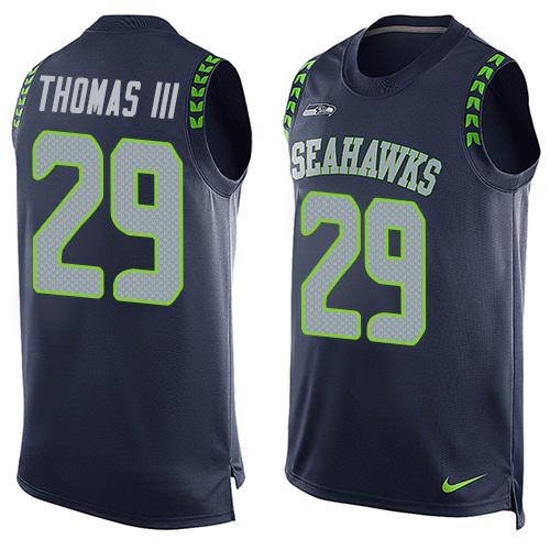 Nike Seahawks #29 Earl Thomas III Steel Blue Team Color Mens Stitched NFL Limited Tank Top Jersey