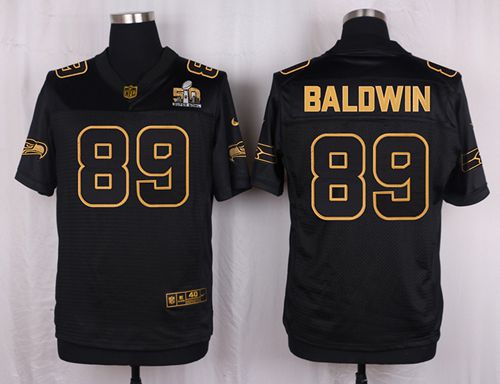 Nike Seahawks #89 Doug Baldwin Black Mens Stitched NFL Elite Pro Line Gold Collection Jersey