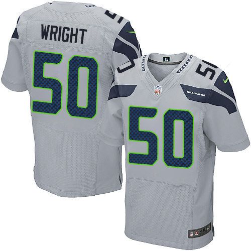 Nike Seahawks #50 KJ Wright Grey Alternate Mens Stitched NFL Elite Jersey