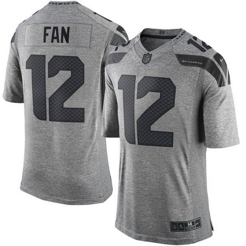 Nike Seahawks #12 Fan Gray Mens Stitched NFL Limited Gridiron Gray Jersey