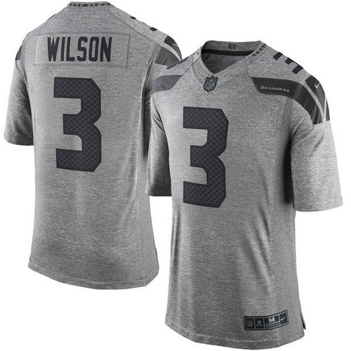 Nike Seahawks #3 Russell Wilson Gray Mens Stitched NFL Limited Gridiron Gray Jersey