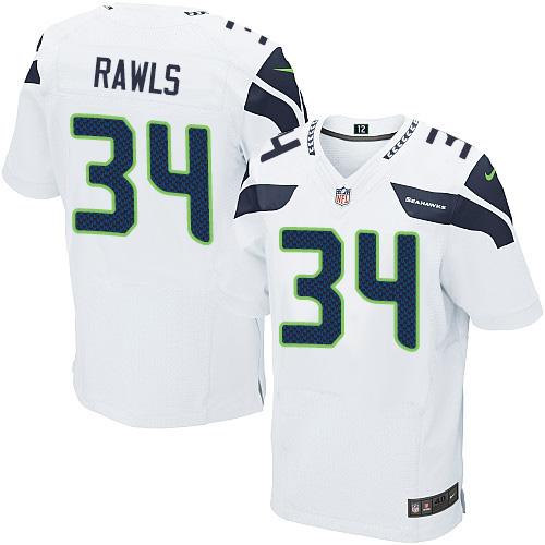 Nike Seahawks #34 Thomas Rawls White Mens Stitched NFL Elite Jersey