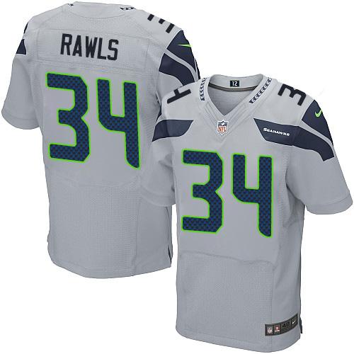 Nike Seahawks #34 Thomas Rawls Grey Alternate Mens Stitched NFL Elite Jersey