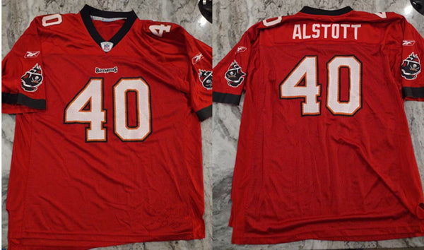 Mens Tampa Bay Buccaneers #40 Mike Alstott Red Stitched Game Jersey