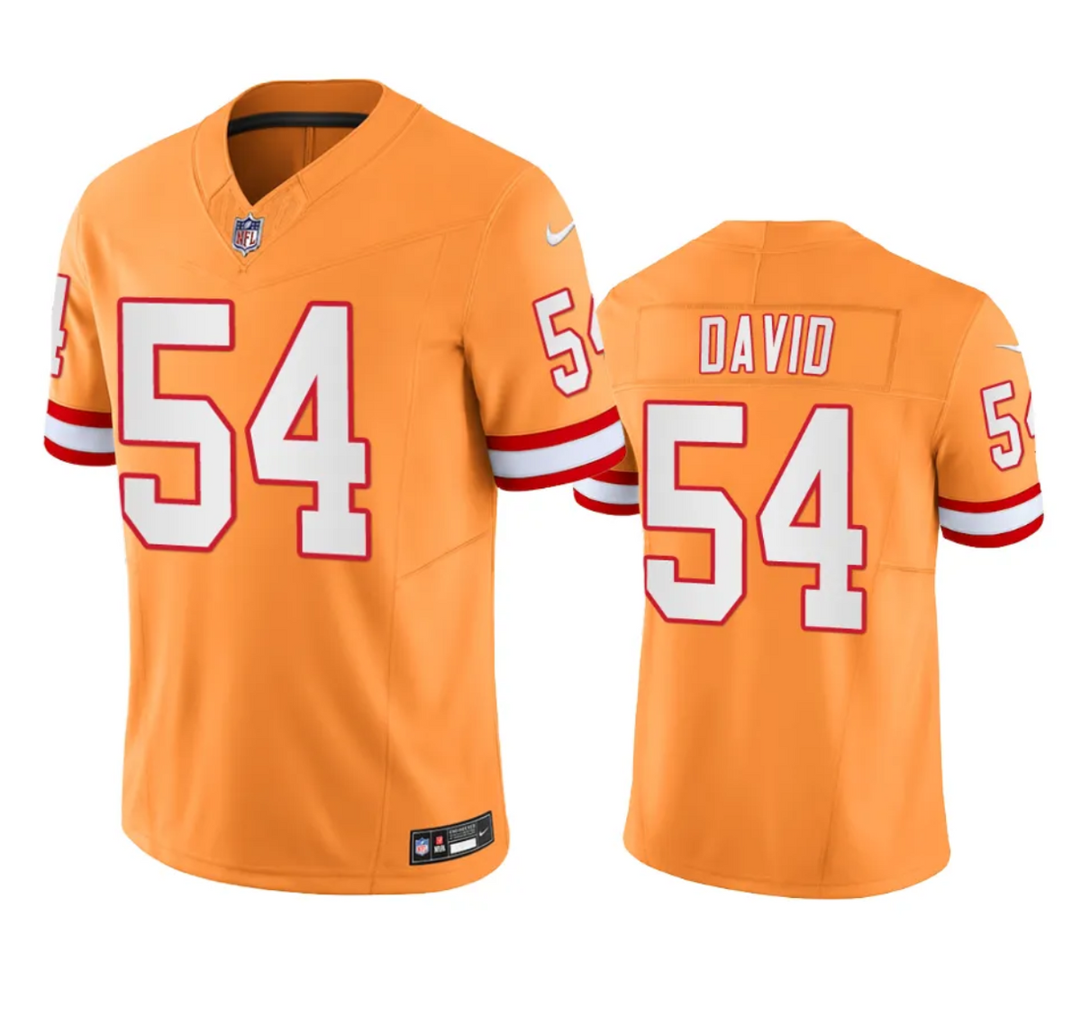 Mens Tampa Bay Buccaneers #54 Lavonte David Orange 2023 FUSE Throwback Limited Stitched Jersey