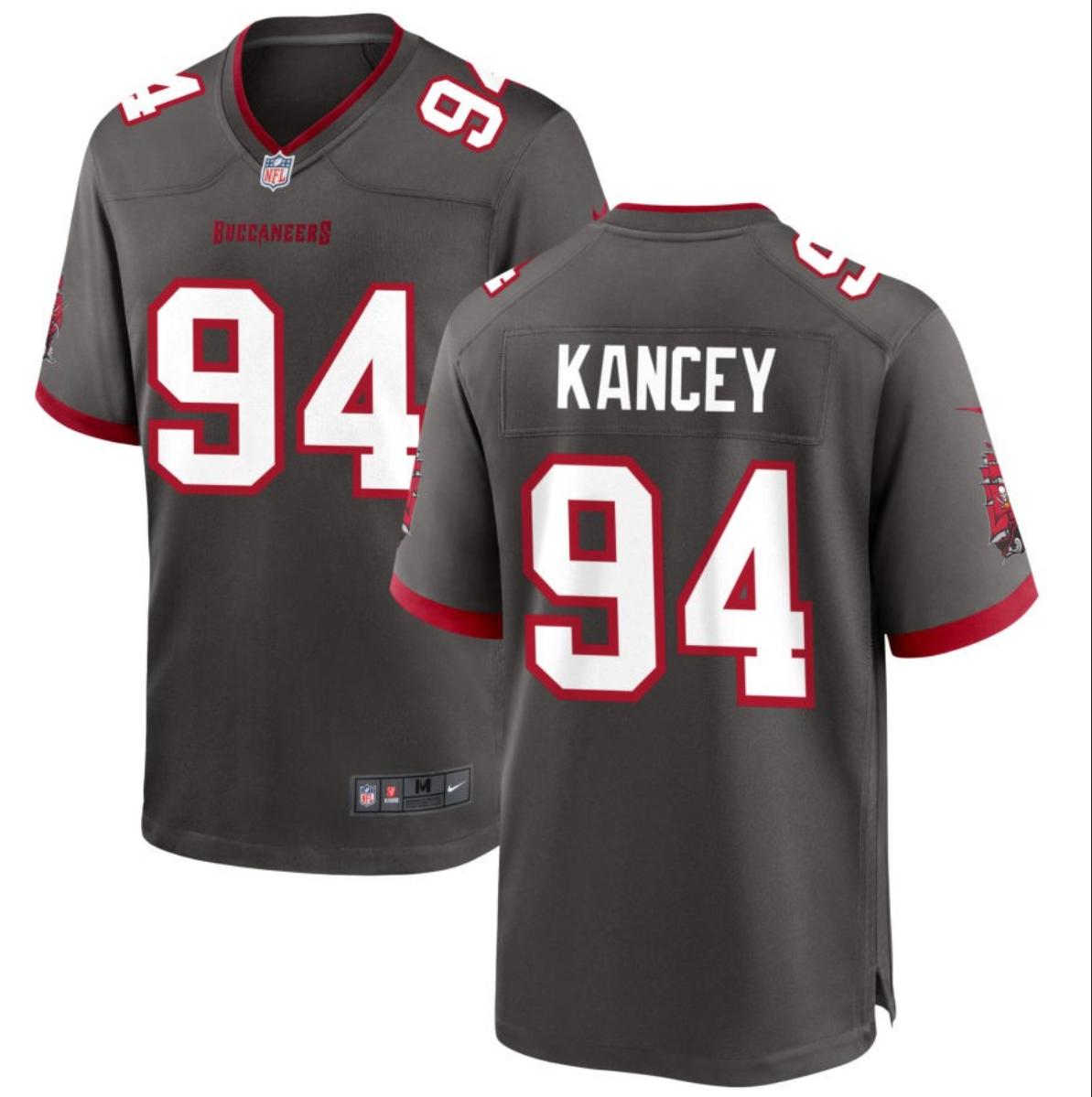 Mens Tampa Bay Buccaneers #94 Calijah Kancey Grey 2023 Draft Stitched Game Jersey
