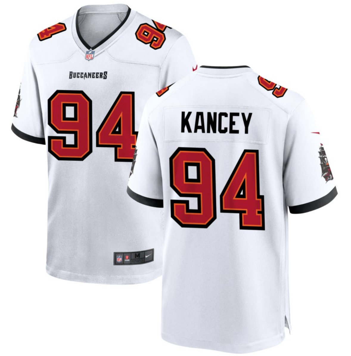Mens Tampa Bay Buccaneers #94 Calijah Kancey White 2023 Draft Stitched Game Jersey
