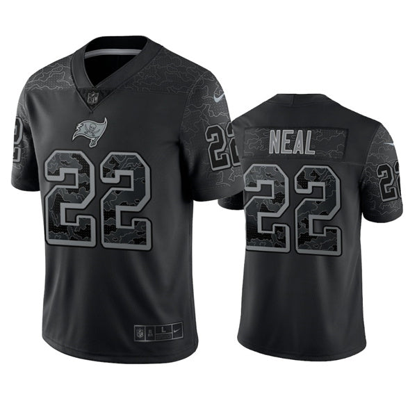 Mens Tampa Bay Buccaneers #22 Keanu Neal Black Reflective Limited Stitched Jersey