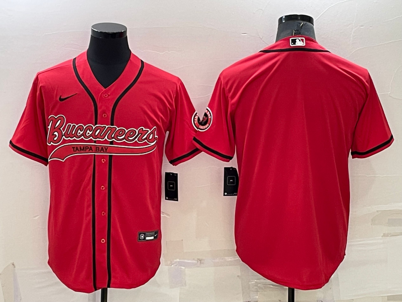 Mens Tampa Bay Buccaneers Blank Red Cool Base Stitched Baseball Jersey