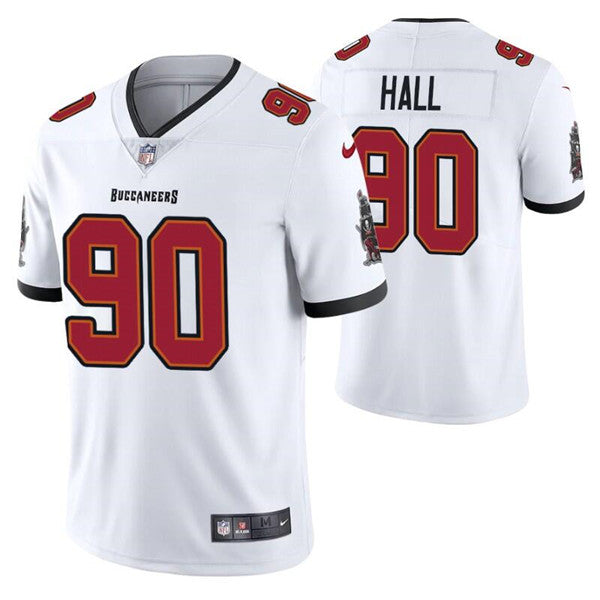 Mens Tampa Bay Buccaneers #90 Logan Hall White Vapor Untouchable Limited Stitched Jersey