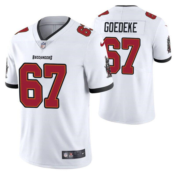 Mens Tampa Bay Buccaneers #67 Luke Goedeke White Vapor Untouchable Limited Stitched Jersey