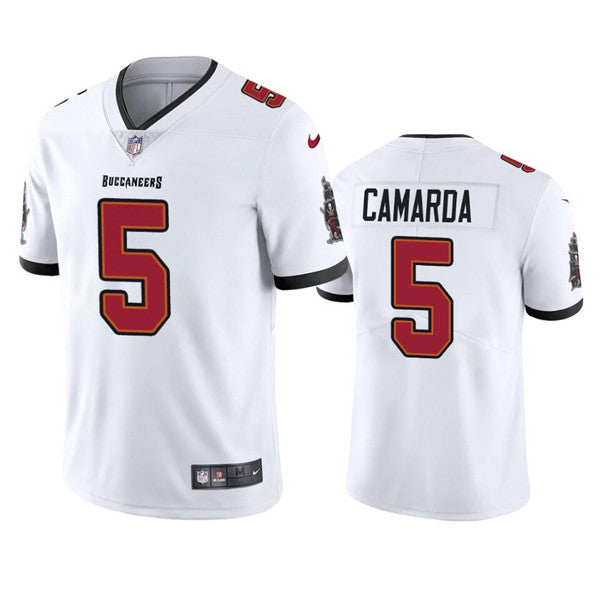 Mens Tampa Bay Buccaneers #5 Jake Camarda White Vapor Untouchable Limited Stitched Jersey