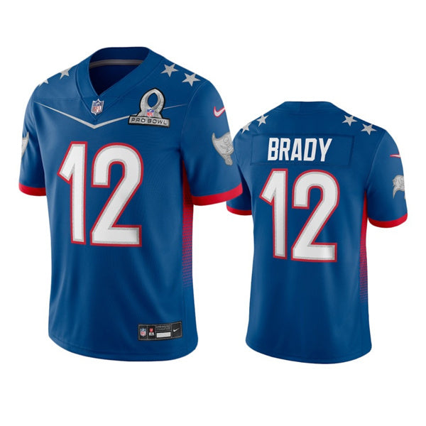 Mens Tampa Bay Buccaneers #12 Tom Brady 2022 Royal Pro Bowl Stitched Jersey