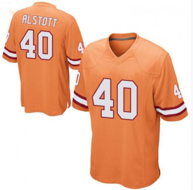 Mens Tampa Bay Buccaneers #40 Mike Alstott Orange Stitched Jersey