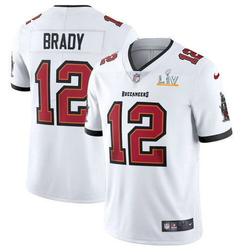 Mens Tampa Bay Buccaneers #12 Tom Brady White 2021 Super Bowl LV Limited Stitched Jersey