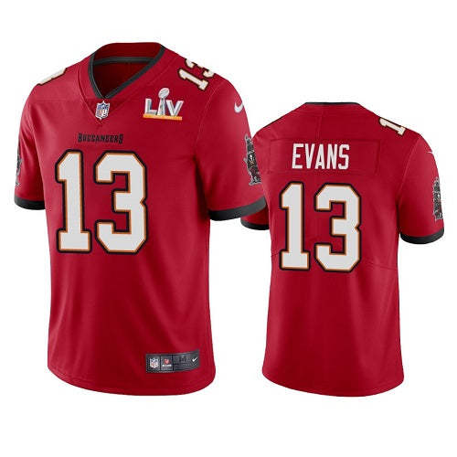 Mens Tampa Bay Buccaneers #13 Mike Evans Red 2021 Super Bowl LV Limited Stitched Jersey