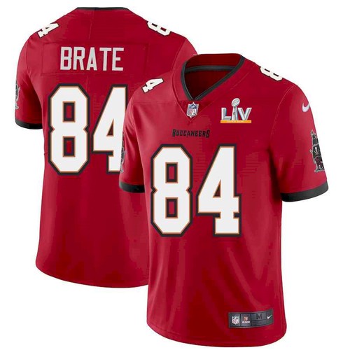Mens Tampa Bay Buccaneers #84 Cameron Brate Red 2021 Super Bowl LV Limited Stitched Jersey