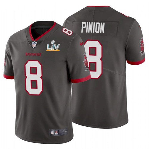Mens Tampa Bay Buccaneers #8 Bradley Pinion Grey 2021 Super Bowl LV Limited Stitched Jersey