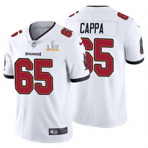 Mens Tampa Bay Buccaneers #65 Alex Cappa White 2021 Super Bowl LV Limited Stitched Jersey