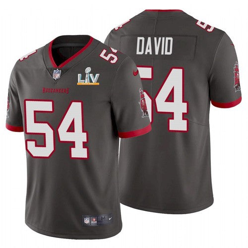 Mens Tampa Bay Buccaneers #54 Lavonte David Grey 2021 Super Bowl LV Limited Stitched Jersey