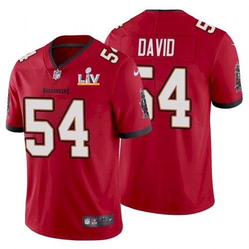 Mens Tampa Bay Buccaneers #54 Lavonte David Red 2021 Super Bowl LV Limited Stitched Jersey