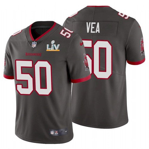 Mens Tampa Bay Buccaneers #50 Vita Vea Grey 2021 Super Bowl LV Limited Stitched Jersey